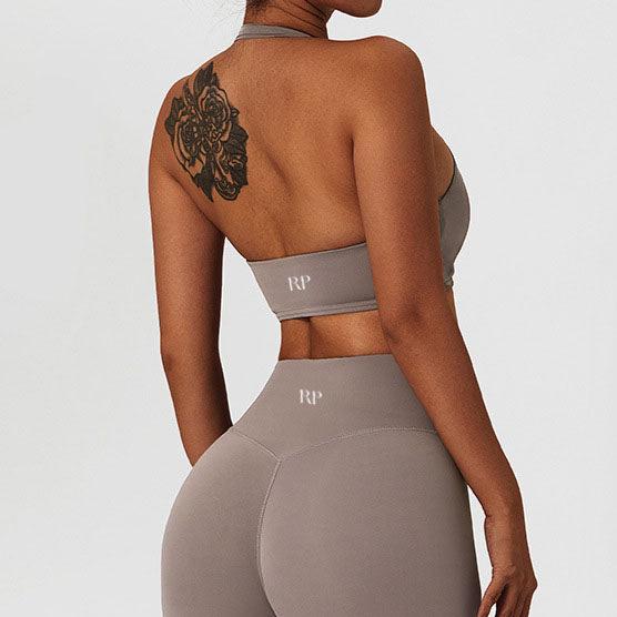 Halter Ruched Bra Rockstar Peach